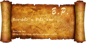 Bordás Péter névjegykártya